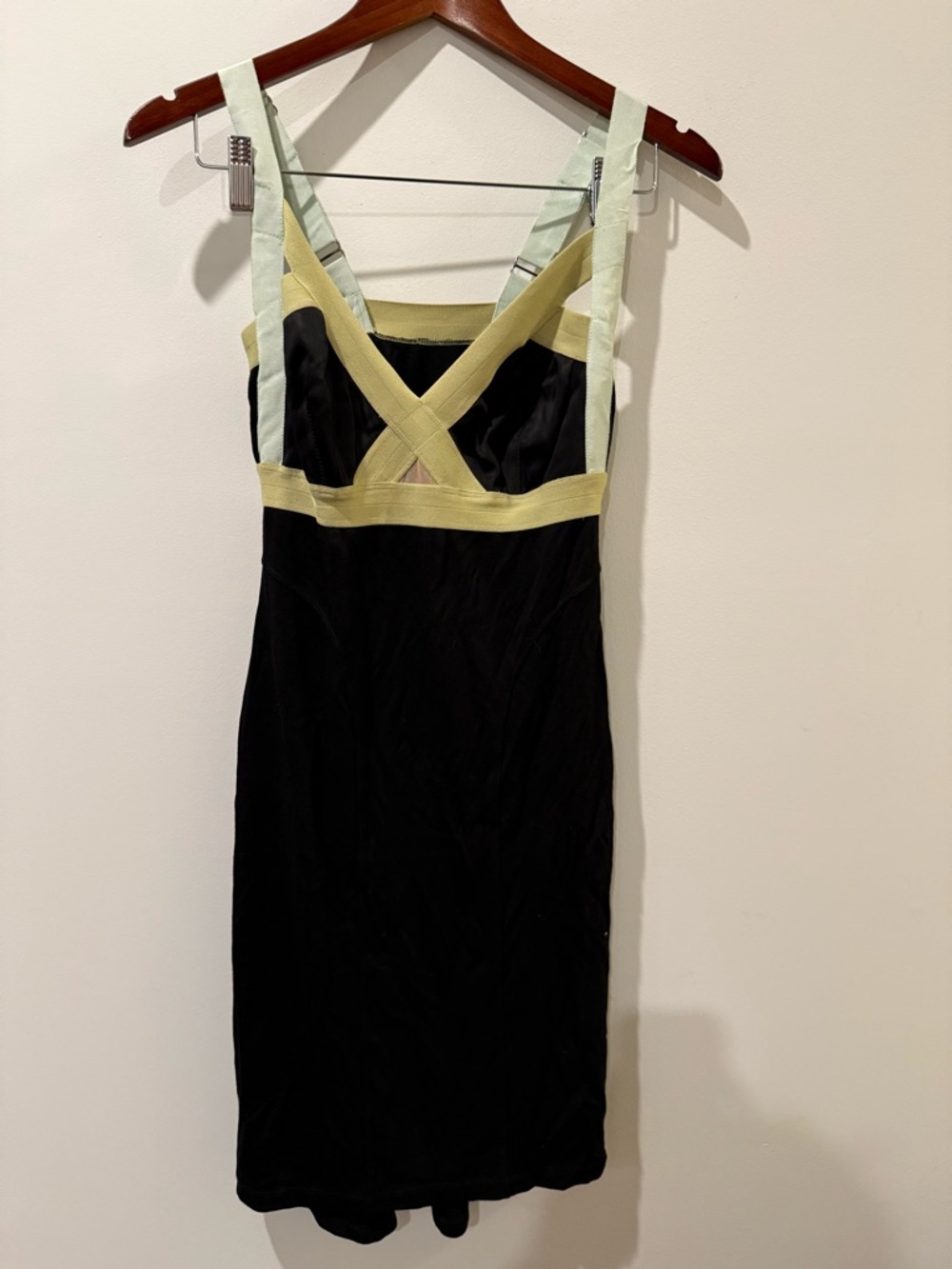 VPL Black Dress with Lemon and Mint Straps Size S